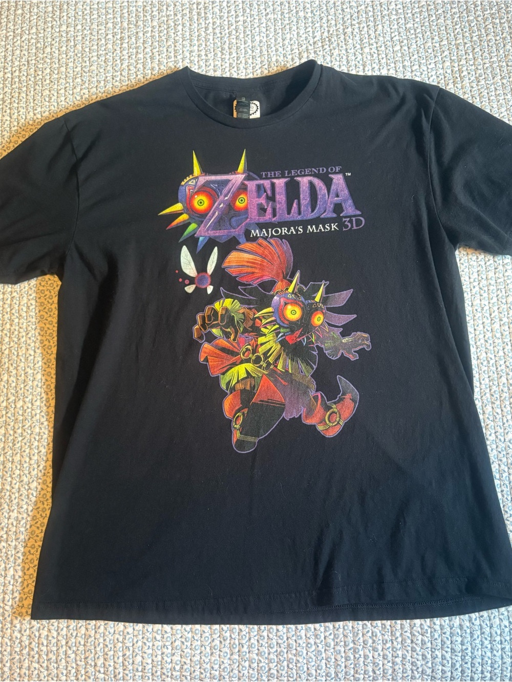 Nintendo Majora's Mask 3D Black Graphic Tee with Multicolor Mask Art